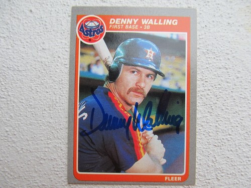Astros Denny Walling Signed Autographed 1985 Fleer Mint
