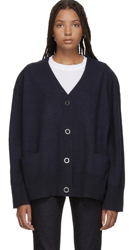 Toteme Piana Wool Cardigan Navy Medium