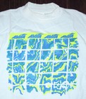 T Shirt Vintage 90s AVIA Running Single Stitch Neon Abstract Hipster Mock Large 