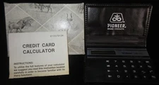 Vintage Pioneer Seed Vitronic Calculator with Business Card Holder PMC-678