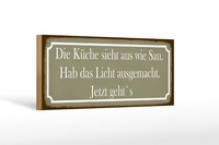 Holzschild Spruch 27X10 Cm Die KüChe Sieht Aus Wie Sau Schild Wooden Sign