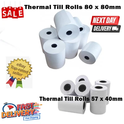 HAUSOWN Thermal Roll Receipt Paper Till Roll for Credit Card And Thermal Printer Rolls