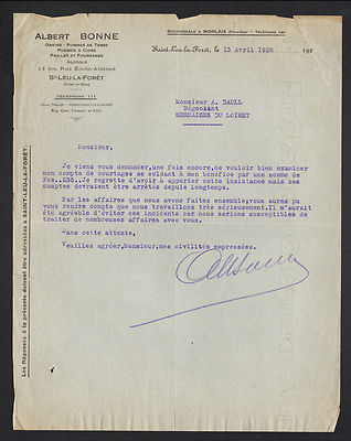 SAINT-LEU-LA-FORET (95) FUTTERDÜNGER APFEL mit APFELWEIN ''Albert BONNE'' 1928