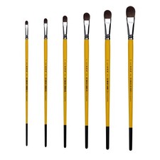 XDT 826 Filbert Art Brush 6Pc 2 4 6 8 10 12 Red Sable Acrylic Oil Watercolor