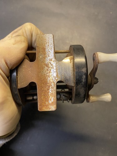 Vintage 1930s Lawrence Stuart Black Cork Spooled Baticaster Fishing Reel - Picture 7 of 7