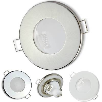 10x Einbaurahmen Set GU10 MR16 IP44 Bad Badezimmer rund Gehäuse Einbaustrahler
