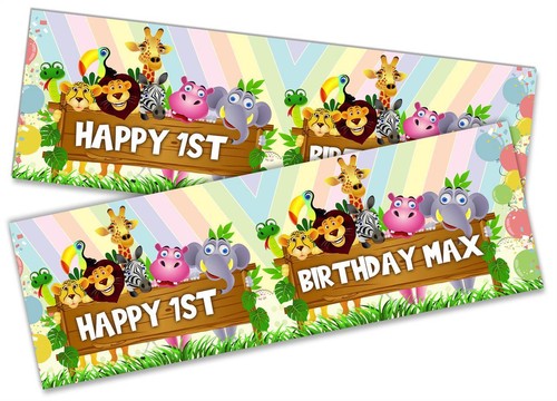Banner Compleanno Design Animali Personalizzati Bambini Decorazione Festa Bambini 299 - Foto 4 di 12