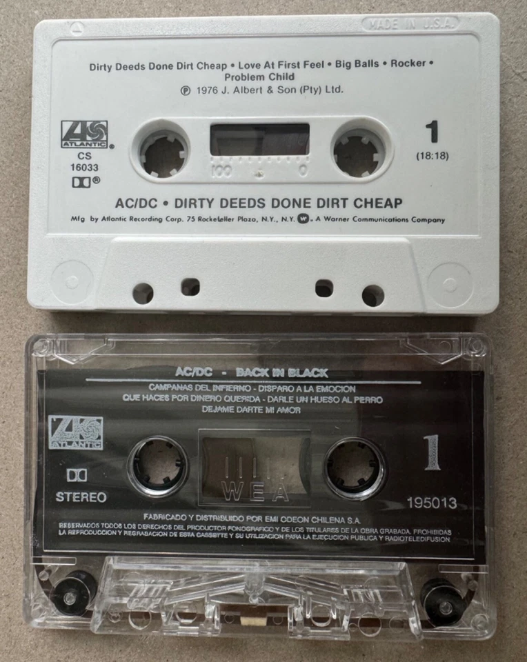 AC/DC - Cassette PAIR Back In Black (SPANISH-ENGLISH) + Dirty Deeds (USA) - Image 4 of 4