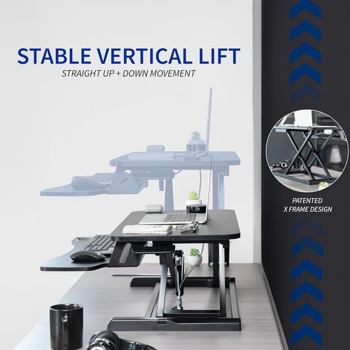 Height Adjustable Standing Desk Monitor Riser Tabletop Sit to Stand Workstation - Picture 5 of 17