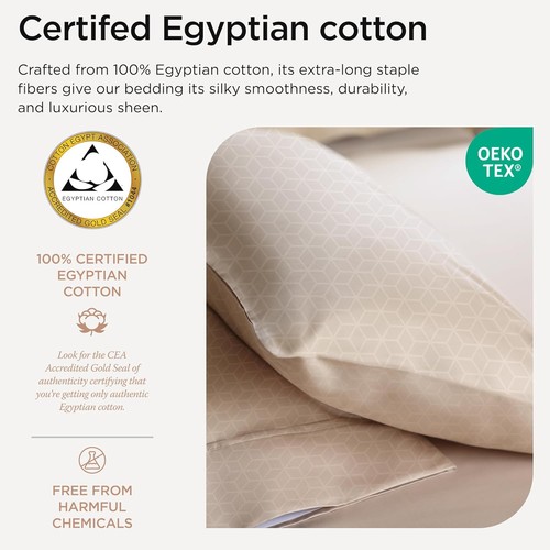   Full-size bed sheet set | 100% certified Egyptian cotton full-size bed sheet - Picture 3 of 7