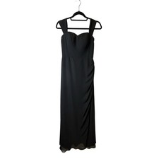 Azazie Black Sweetheart Floor Length Gown Gala Prom Wedding Guest Dress Size 4