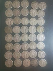 Standing Liberty Silver Quarters Full Roll of 40 Coins Dates Rims On Most