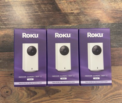 Roku Smart Home Indoor Camera 360° SE Wi-Fi -Connected - Wired 1080p Security Su