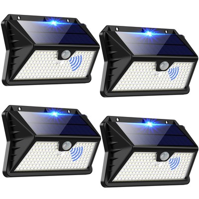 OUILA Solarlampen für Außen mit Bewegungsmelder, 【4 Stück】 185 LED 3 Modi Sol...