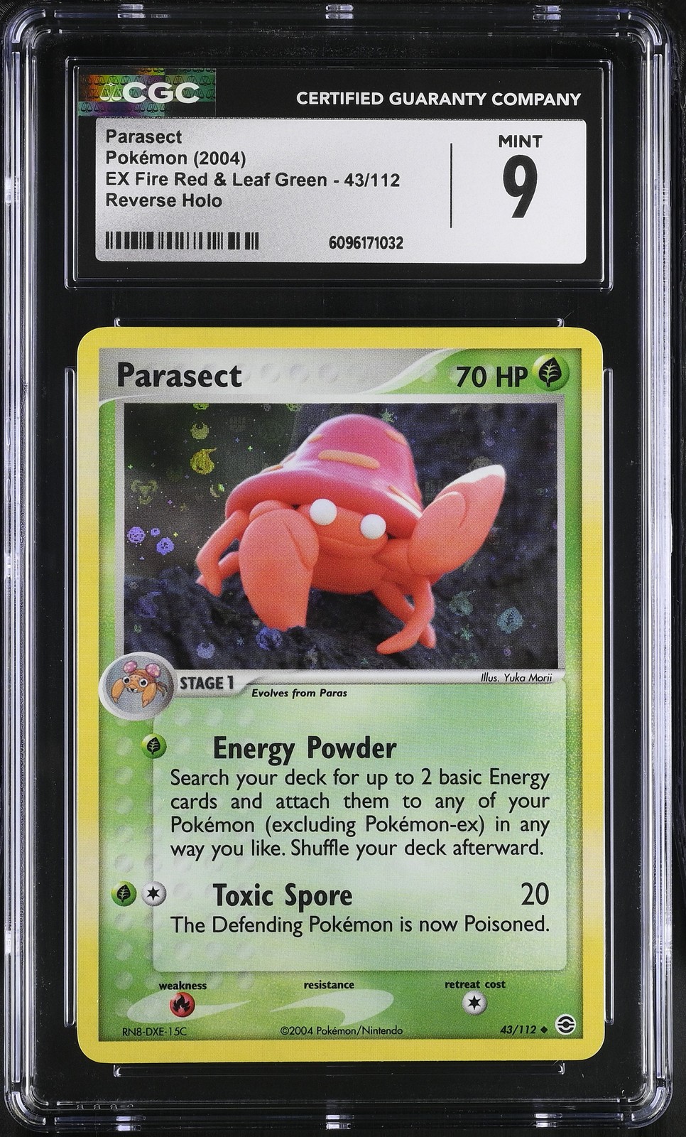 CGC 9 MINT Parasect EX Fire Red & Leaf Green 43/112 Reverse Holo Pokemon Card