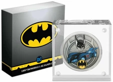 2021 Niue 1 oz Silver Proof Coin Colored 1997 Batman Mobile with Bix and COA