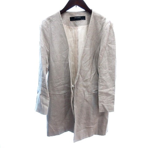 ZARA BASIC COLLECTION Collarless Jacket Coat Long… - image 1