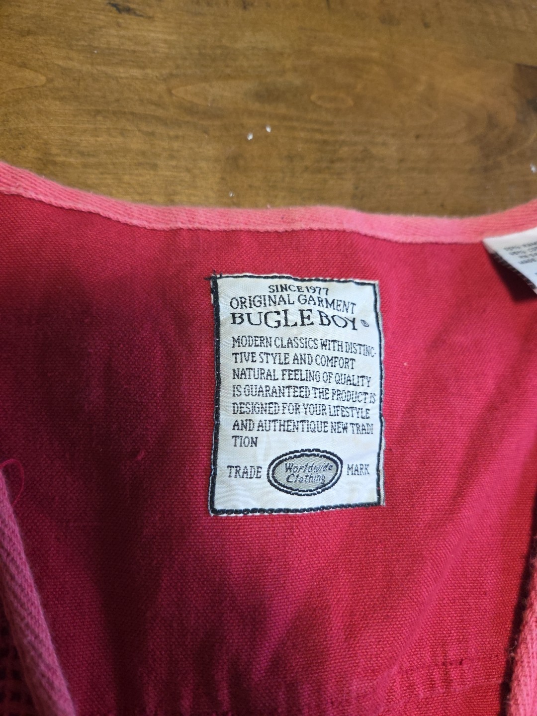 VTG 90s Bugle Boy Red Utility Fishing Vest Mesh Multi Pocket Cargo Men XL image 2