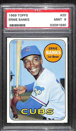 1969 TOPPS #20 ERNIE BANKS PSA 9 Mint 02091890 