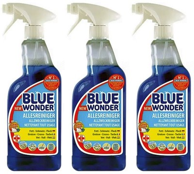 BLUE WONDER Allesreiniger Universal Reiniger Allzweckreiniger Spray 3x 750ml NEU