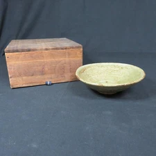Matcha Bowl Tea Bowl Flat Tea Bowl Branded Wooden Box Kiln Marks Tea Ceremony