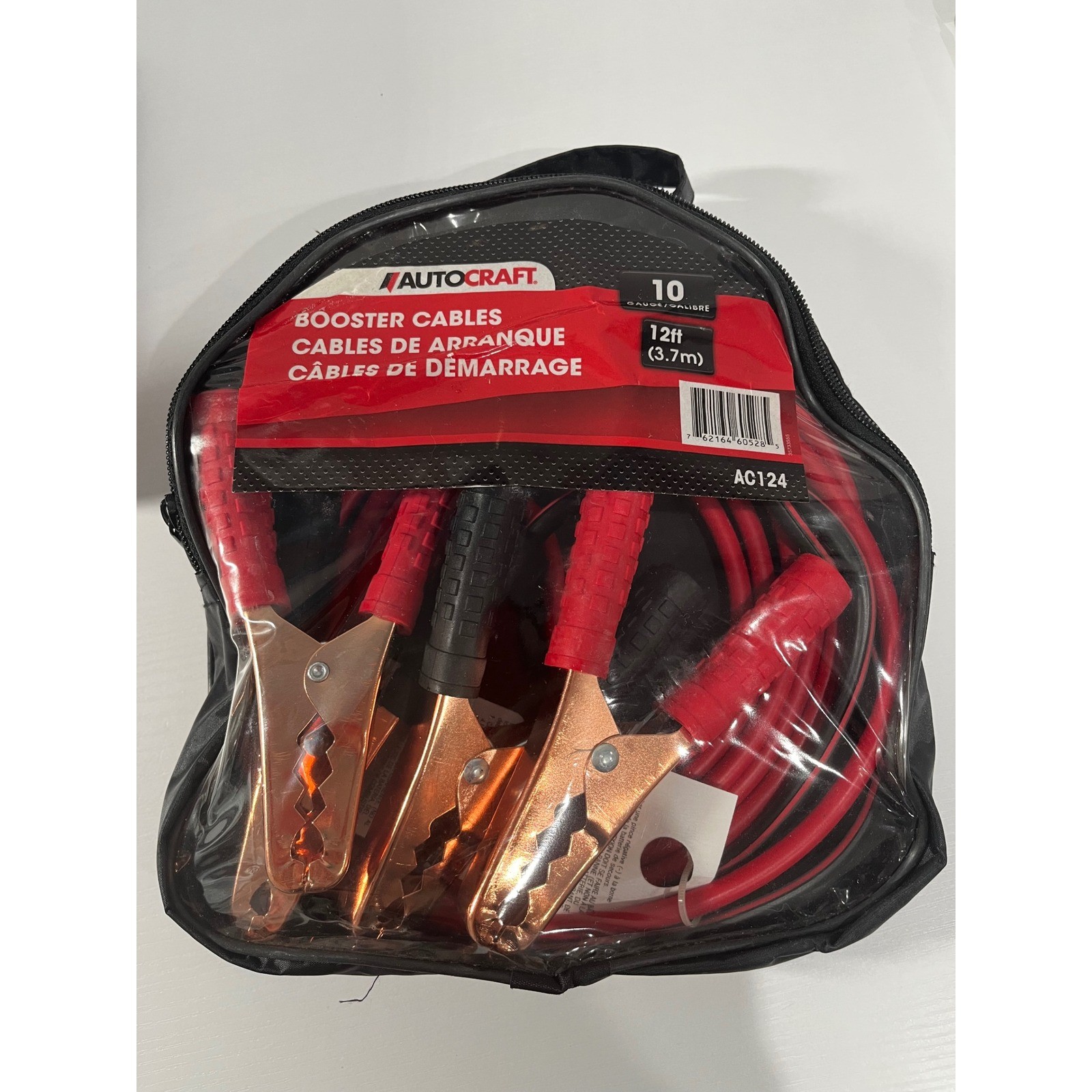 Autocraft AC124 10 Gauge 12ft Booster Cables Jumper Cables with Carrying Case