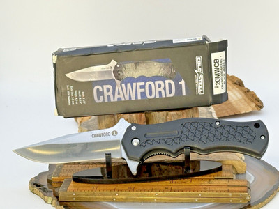 Cold Steel Crawford 1 Single Blade Liner Lock Black Handles in box--1494.26