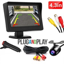 Car Backup Camera Front Rear View HD Parking System Night Vision 4.3" Monitor