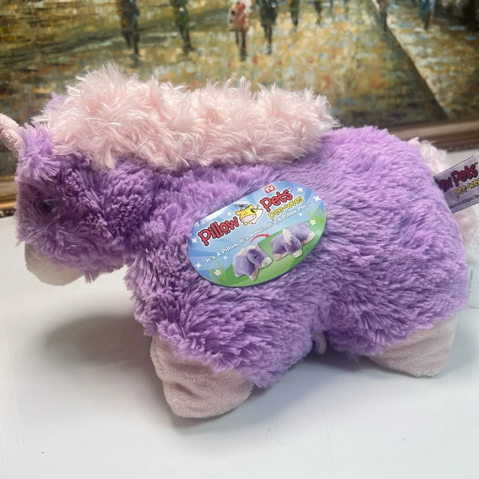 Pelúcia roxa e rosa pillow pets unicórnio xixi Wees nova com etiquetas - Imagem 2 de 4