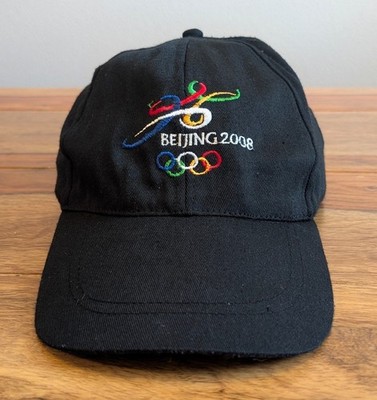 BEIJING CHINA 2008 Olympics Embroidered Logo Hat Strapback Cap Black Colored