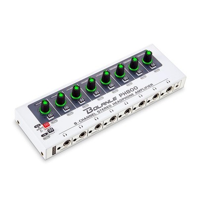 Bolanle PH800 8-Channel Headphone Amplifier with High Output Power, 16-Output...