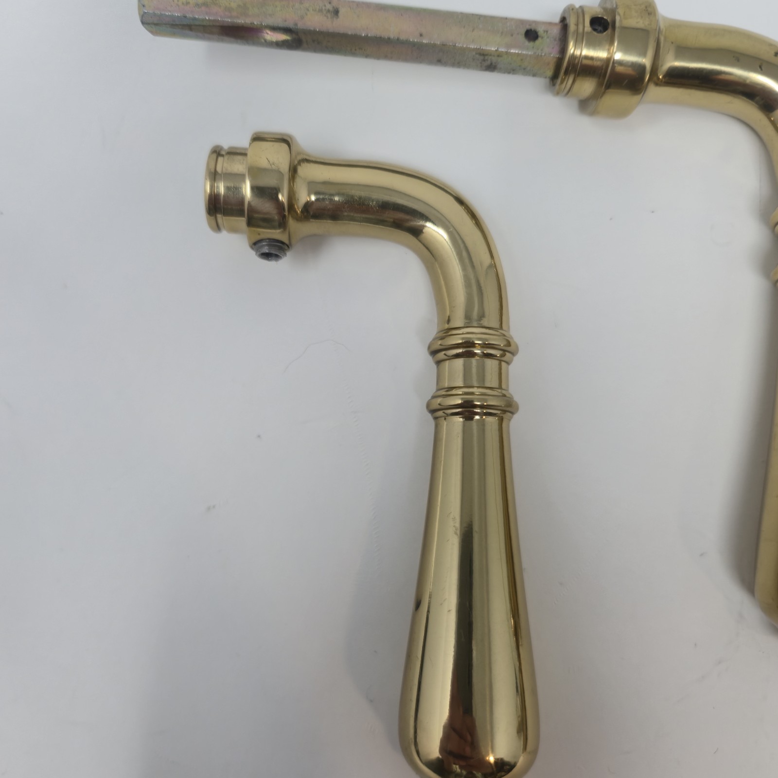 ​Vintage Solid Brass Door Handle Levers Drop Scroll Made in Italy Replacement... image 8