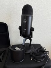 Blue Yeti Microphone with Knox Gear Pop Filter and 3.0 4 Port USB Hub Black