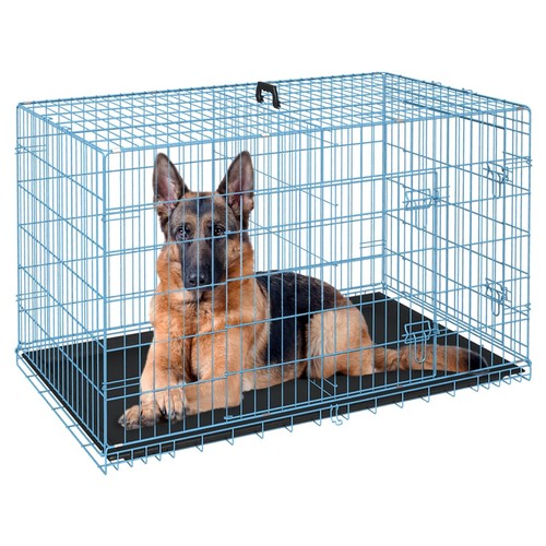 Dog Crate for Large Dogs 48 Inch Folding Metal WirePet Cage Double Door W/Div...
