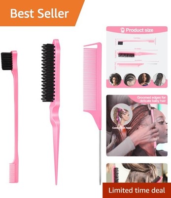 3 Pcs Hair Brush Set for Kids and Girls Sleek Ponytail Styling