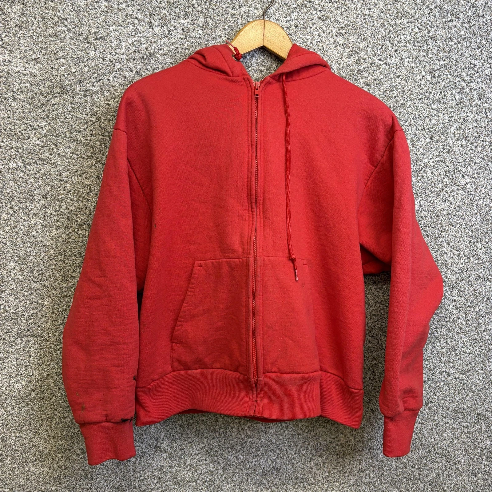 VTG Camber Hoodie Mens XL Red Full Zip Thermal Lined Sweatshirt Heavyweight USA