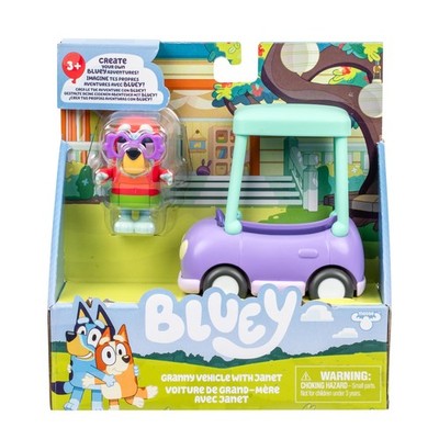 Bluey Basic Granny Toddler Toy Car, 3  Articulated 3 Inches (Height Only) 
