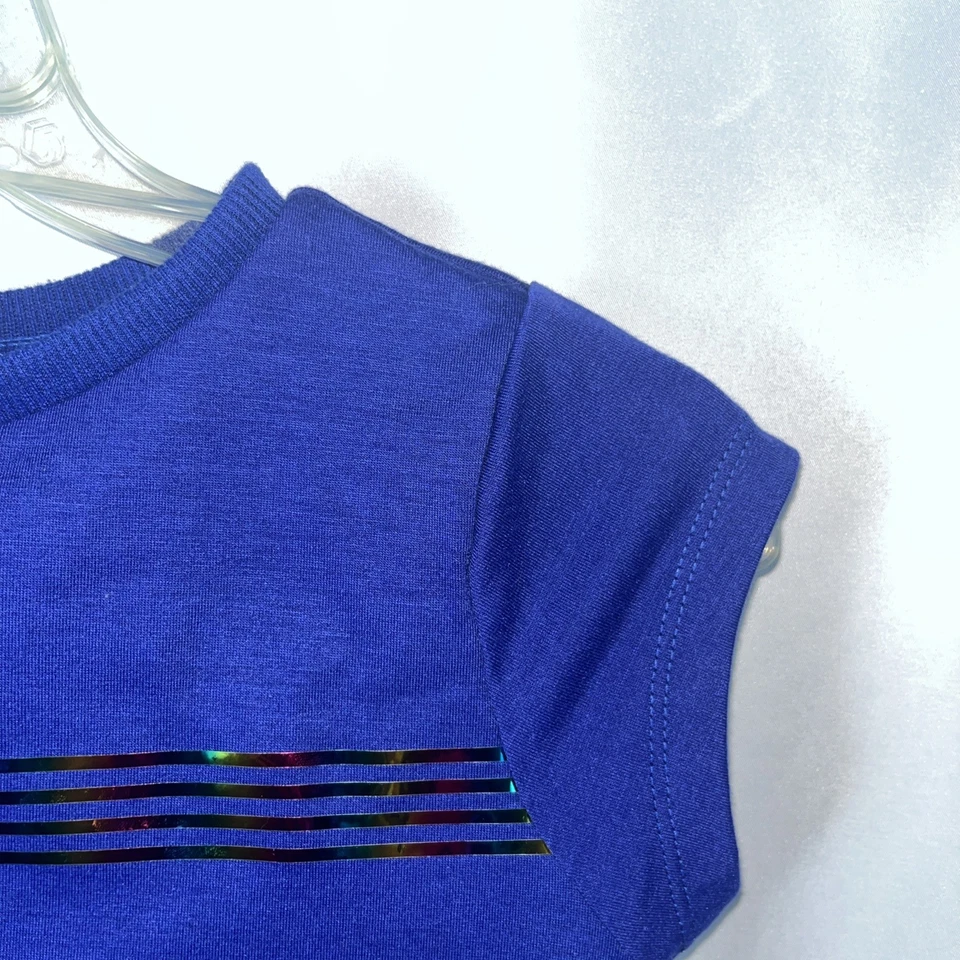 American Girl Blue T-shirt Size S(7/8) Girl Rainbow Start - Image 4 of 4