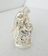 Bagno Argento 999 º/oo Nativity Scene Silver Plate w/ Gold Trim 4  Made in Italy
