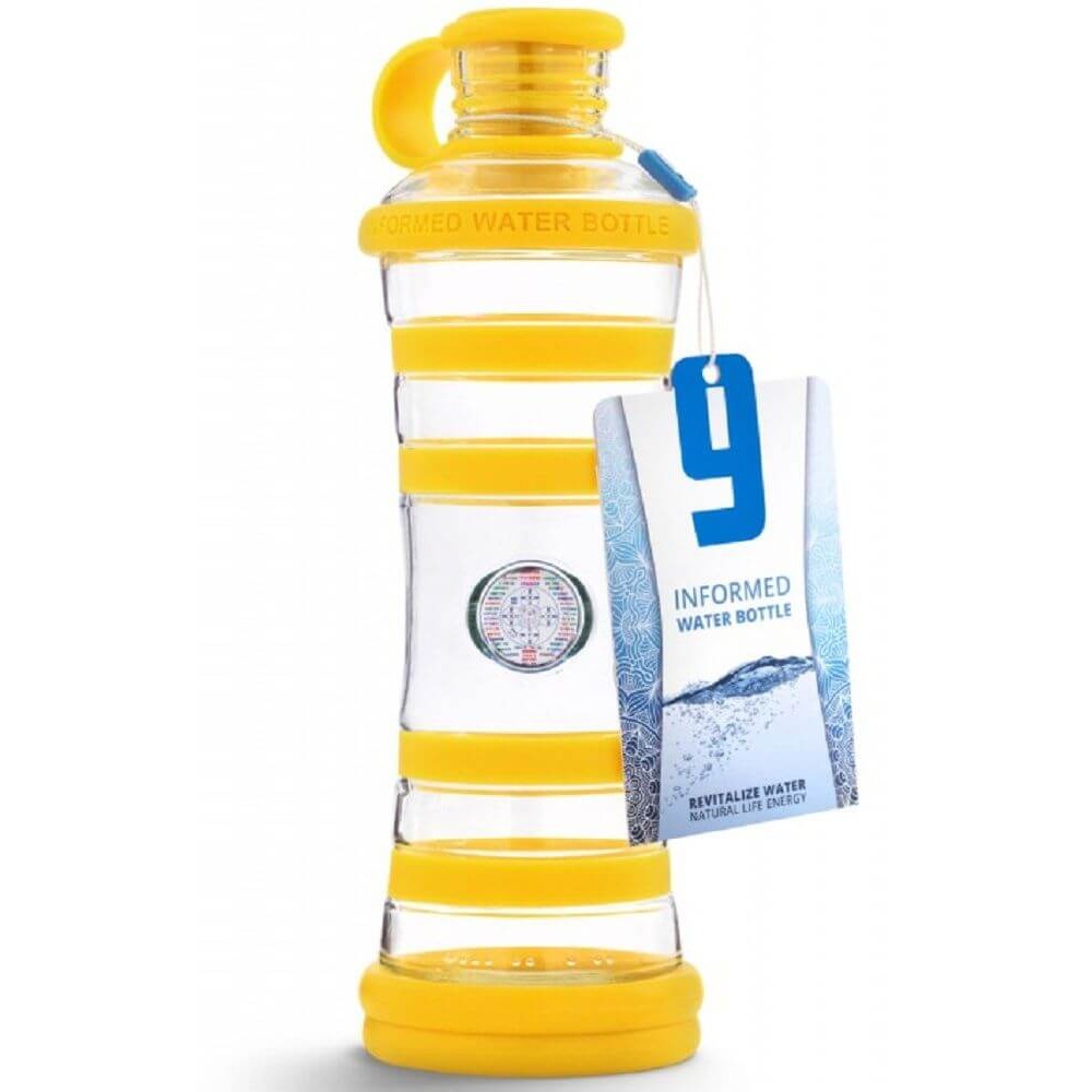 Bouteille i9 en verre solaire jaune gourde écologique réutilisable
