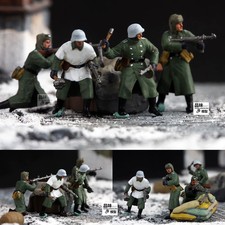 Homemade 1/72 Winter Germany 6th Army 4 Soldiers Finished Colored Model NEW