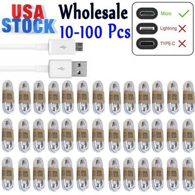 10 Pack Lot Micro USB Charger Charging Cable Cord For Android Cell Phone Samsung