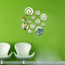 12 Pezzi Specchio Acrilico Adesivi Murali Decorazione Uscita TV Divano Sfondo