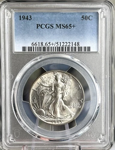 1943 P Walking Liberty Half Dollar PCGS MS65+ Plus Grade Silver Gem BU