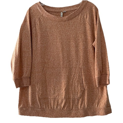 #ad #ad Live Well Lifestyle Womens Size Large Heather Orange Hand Warmer Top Shirt $16.20