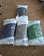 4 Bags Crinkled Paper Shred for Packaging 4 Oz  Filler Navy Gray Black Green 