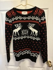 Merry Christmas Men s Sweater Reindeers Size Small