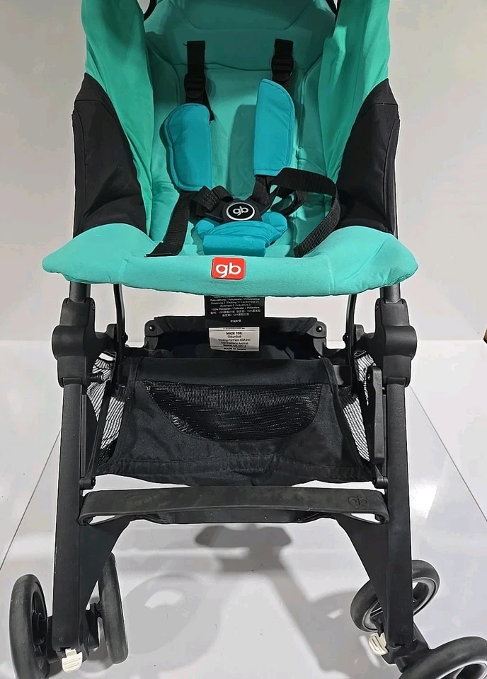 GB Pockit+ Lightweight Folding All Terrain Infant Stroller Laguna Blue Tortoise - Image 3 of 4