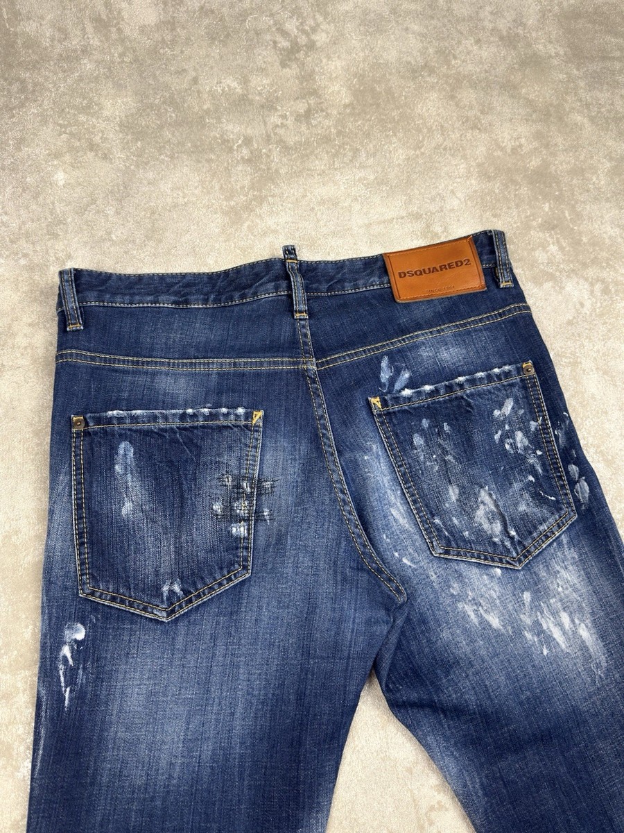 Dsquared2 Skater Jeans Distressed Painted Denim IT 48 Authentic