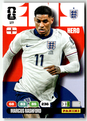Panini FIFA World Cup Adrenalyn 2026 No. 177 Marcus Rashford Hero